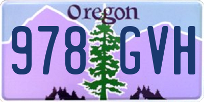OR license plate 978GVH