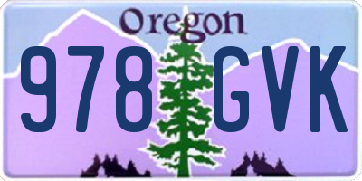 OR license plate 978GVK