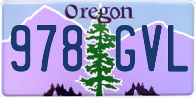OR license plate 978GVL