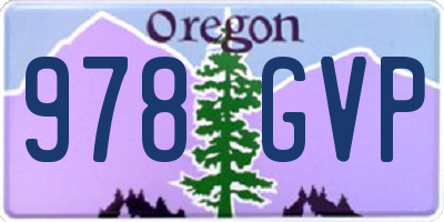 OR license plate 978GVP