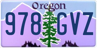 OR license plate 978GVZ