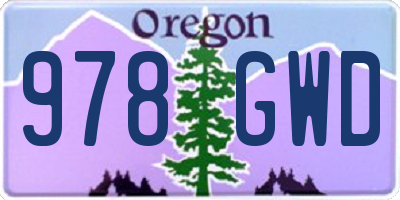 OR license plate 978GWD