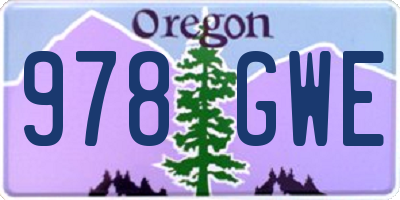 OR license plate 978GWE