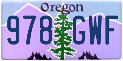 OR license plate 978GWF