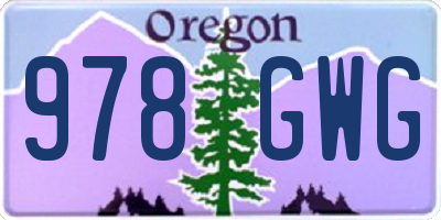 OR license plate 978GWG