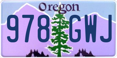OR license plate 978GWJ