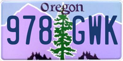 OR license plate 978GWK