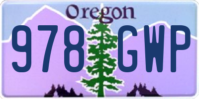 OR license plate 978GWP