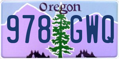 OR license plate 978GWQ
