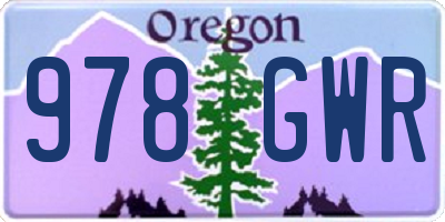 OR license plate 978GWR