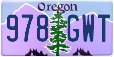 OR license plate 978GWT