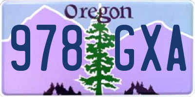 OR license plate 978GXA