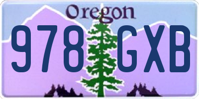 OR license plate 978GXB