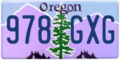 OR license plate 978GXG