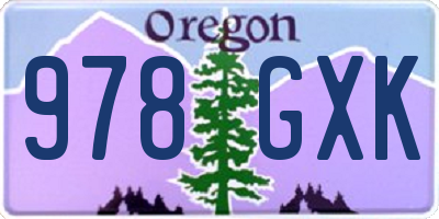 OR license plate 978GXK