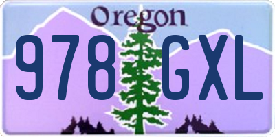 OR license plate 978GXL