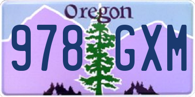 OR license plate 978GXM
