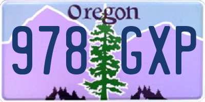 OR license plate 978GXP