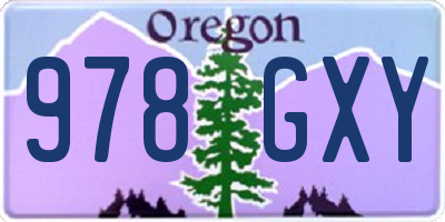 OR license plate 978GXY