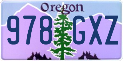 OR license plate 978GXZ