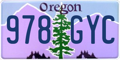 OR license plate 978GYC