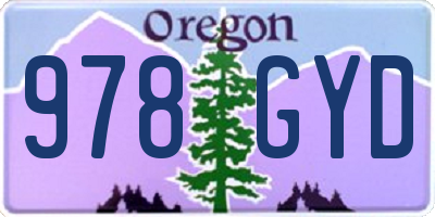 OR license plate 978GYD