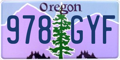OR license plate 978GYF