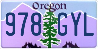 OR license plate 978GYL