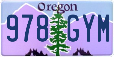 OR license plate 978GYM