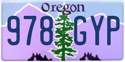 OR license plate 978GYP