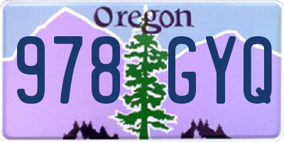 OR license plate 978GYQ
