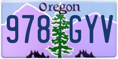 OR license plate 978GYV