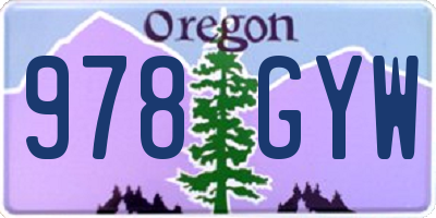 OR license plate 978GYW