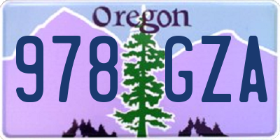 OR license plate 978GZA