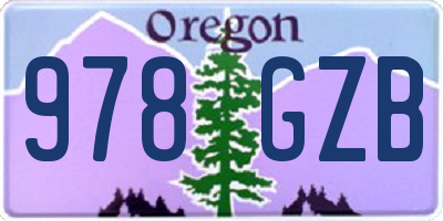 OR license plate 978GZB