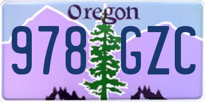 OR license plate 978GZC