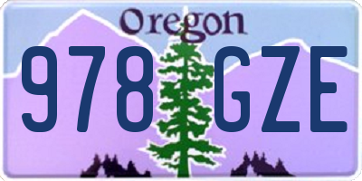 OR license plate 978GZE