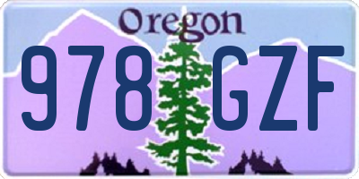 OR license plate 978GZF