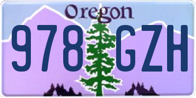OR license plate 978GZH