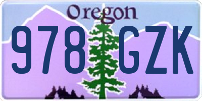 OR license plate 978GZK