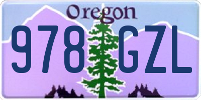OR license plate 978GZL