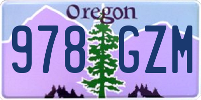 OR license plate 978GZM
