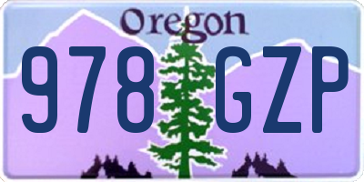 OR license plate 978GZP
