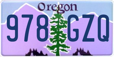 OR license plate 978GZQ