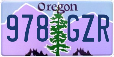 OR license plate 978GZR