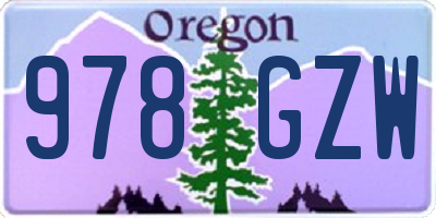 OR license plate 978GZW