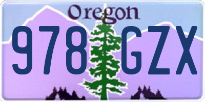 OR license plate 978GZX