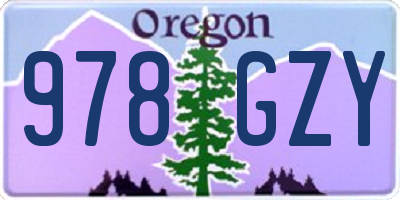 OR license plate 978GZY