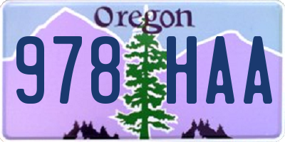 OR license plate 978HAA