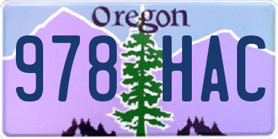 OR license plate 978HAC